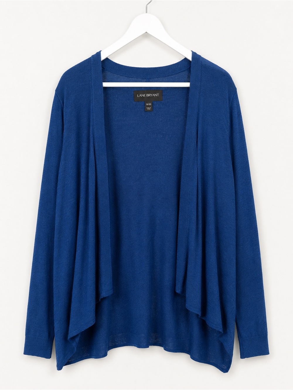 Lane Bryant Royal Blue Open-Front Draped Cardigan